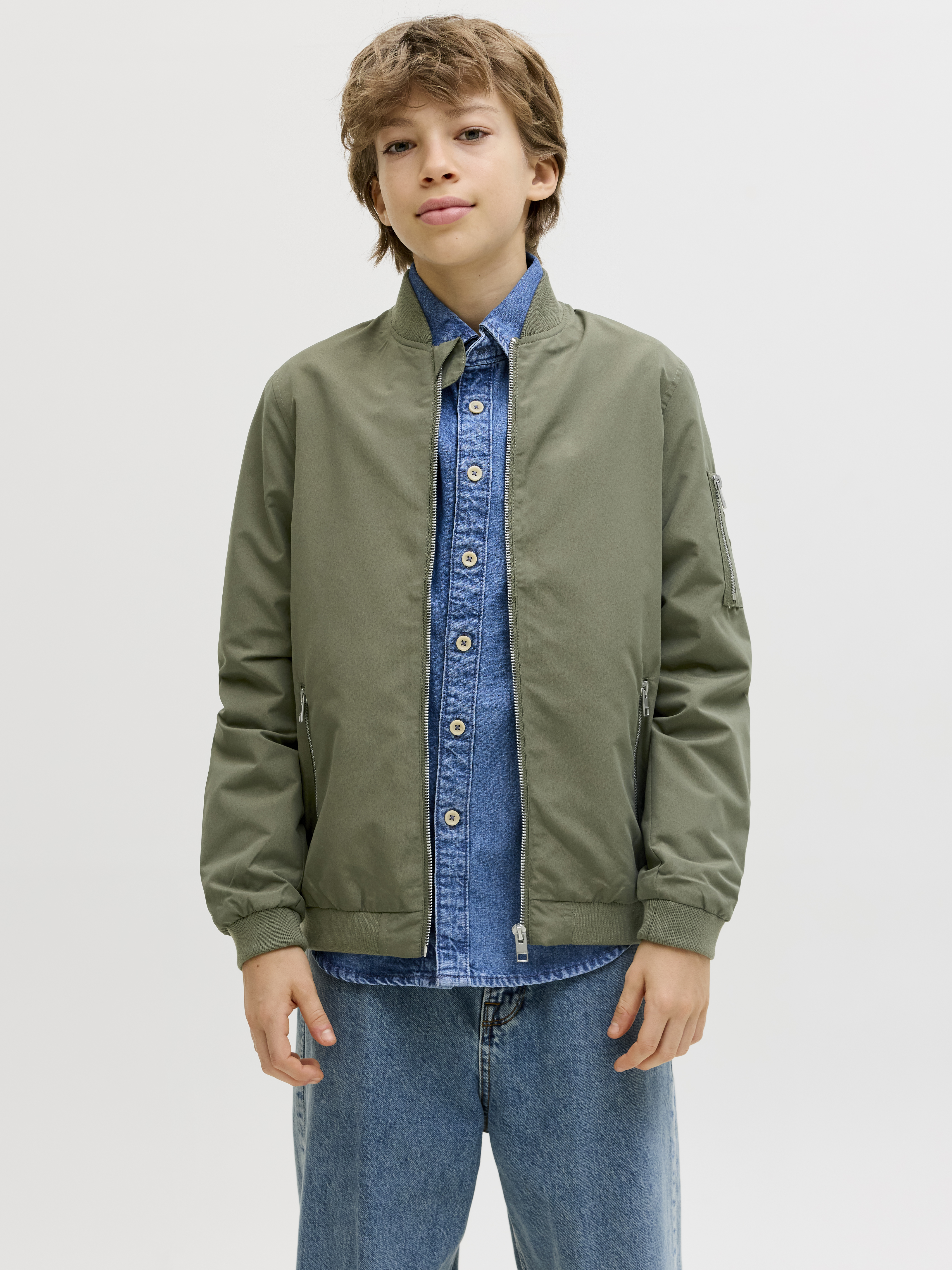 Jack & Jones Junior Jakke 12182385-dusty Olive-140 / 10 År
