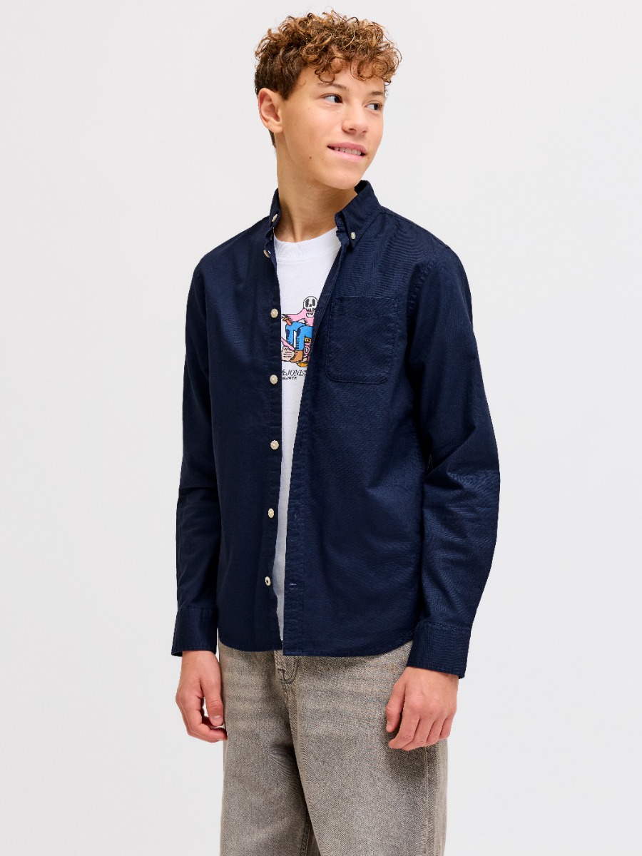 Jack & Jones Junior Oxford Kortærmet Skjorte 12183229-navy