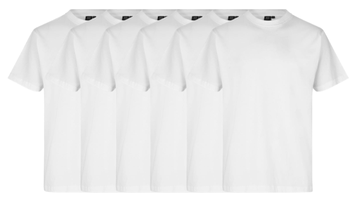 Id T-time 6-pak T-shirt 0510 Hvid