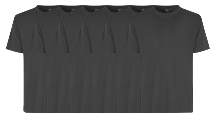 Id T-time 6-pak T-shirt 0510 Koks Grå