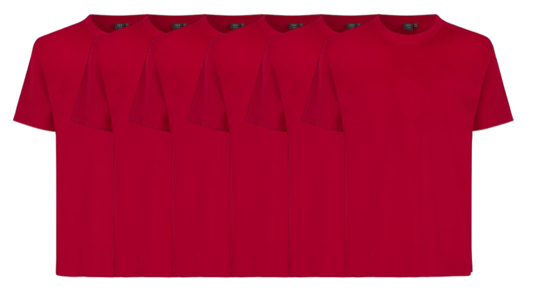 Id T-time 6-pak T-shirt 0510 Rød