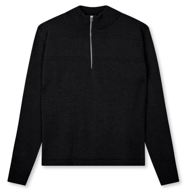 Mads Nørgaard Klemens Half Zip Strik Sky Captain-2x-large