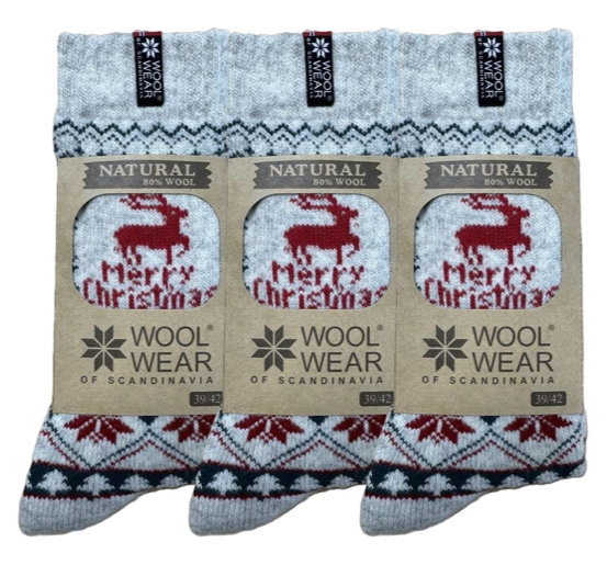 Wool Of Scandinavia 3-pak Jule Ragsokker-35-38