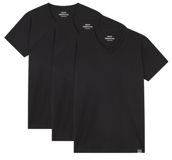 Mads Nørgaard 3-pak V-hals T-shirt Tjalve Black