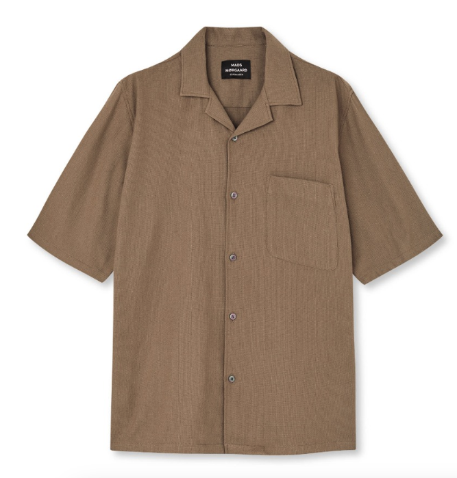 Mads Nørgaard Kortærnet Skjorte Kenji Walnut