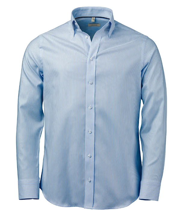 Oakmore Slim Fit Oxford Skjorte Om06 Light Blue/white