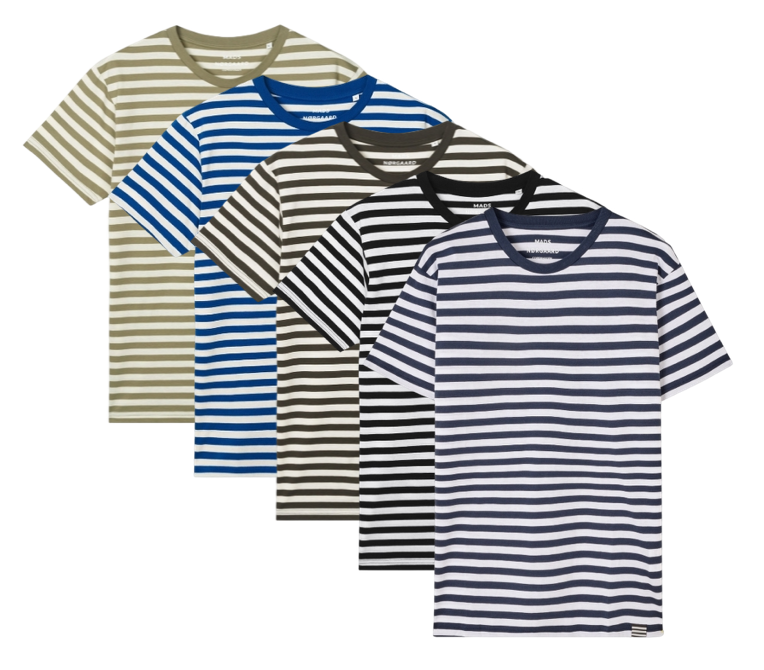 Mads Nørgaard 5-pak T-shirt I Love Stripes