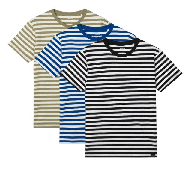 Mads Nørgaard 3-pak T-shirt Stripes-3x-large