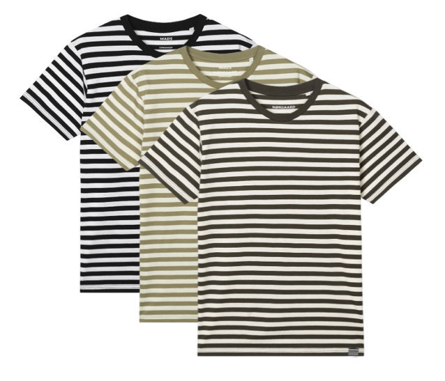 Mads Nørgaard 3-pak T-shirt Stripes-medium