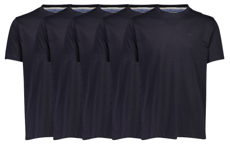 Bison 5-pak T-shirt 80-40000-navy-small