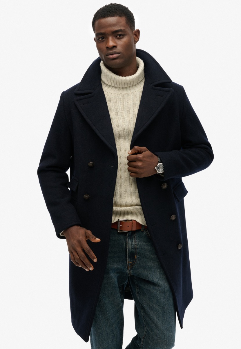Superdry Uldfrakke M5012384a Navy