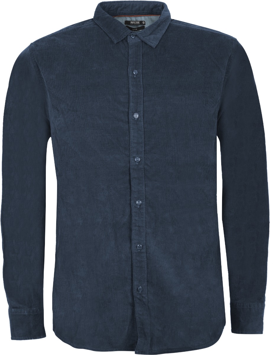 Indicode Fløjls Skjorte Inryan 25-188-navy