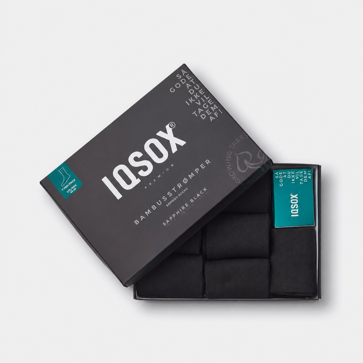Iq Sox 7-pack Bambus Strømper Black No Numbers