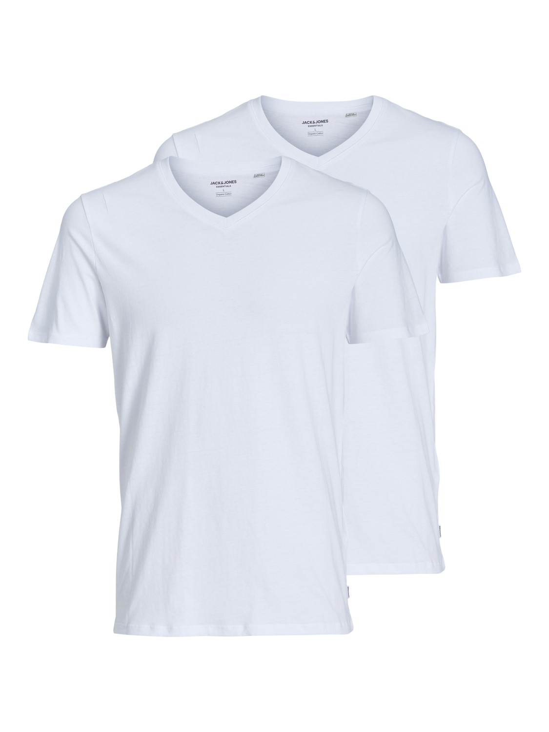Jack & Jones 2-pack V-hals T-shirt - white