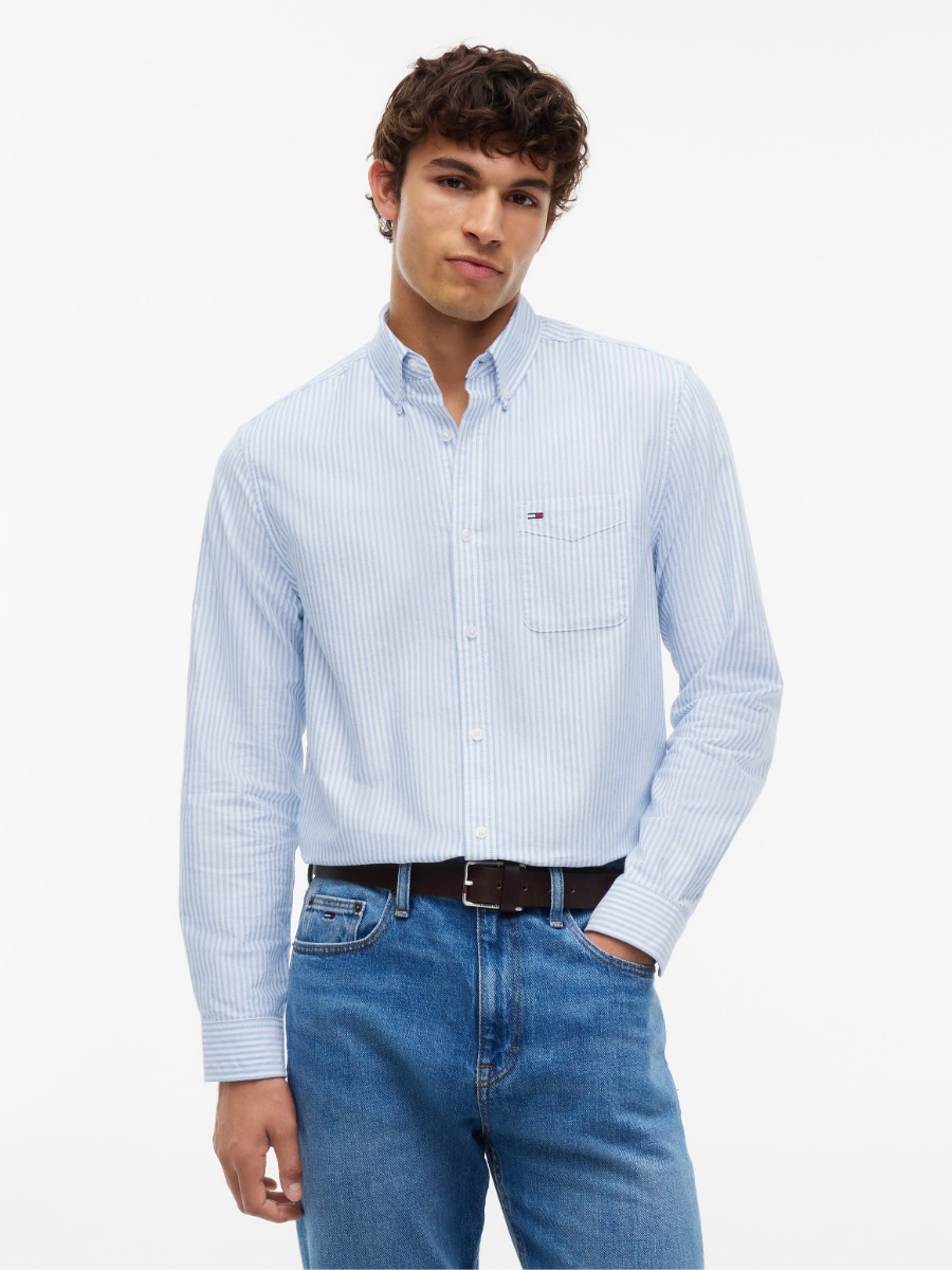 Tommy Hilfiger Oxford Skjorte Dm0dm227900-04a - blue