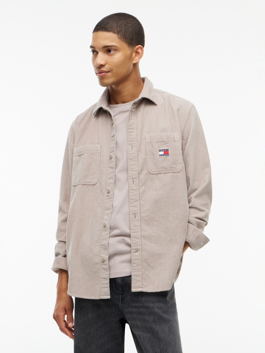 Tommy Hilfiger Fløjls Overshirt Dm0dm23705-pke - Limestone