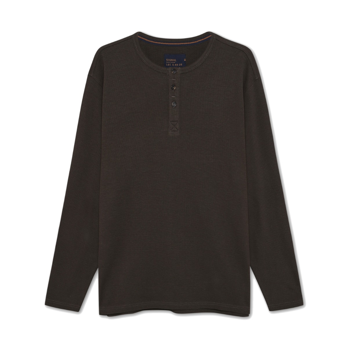 Signal L/s Grandad T-shirt 13615-brown - Coffee