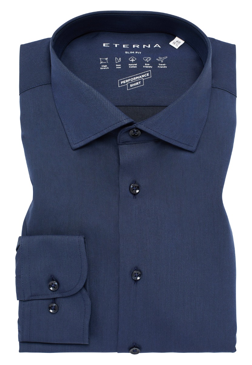 Eterna - Slim Fit Skjorte - Mørkeblå