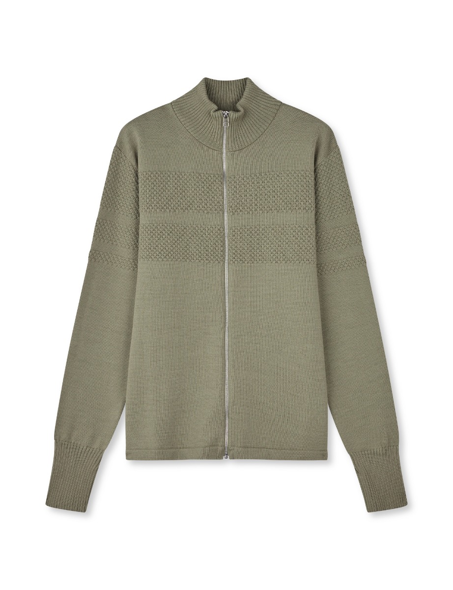 Mads Nørgaard Cardigan Klemens Zip 200860 Overland Teak