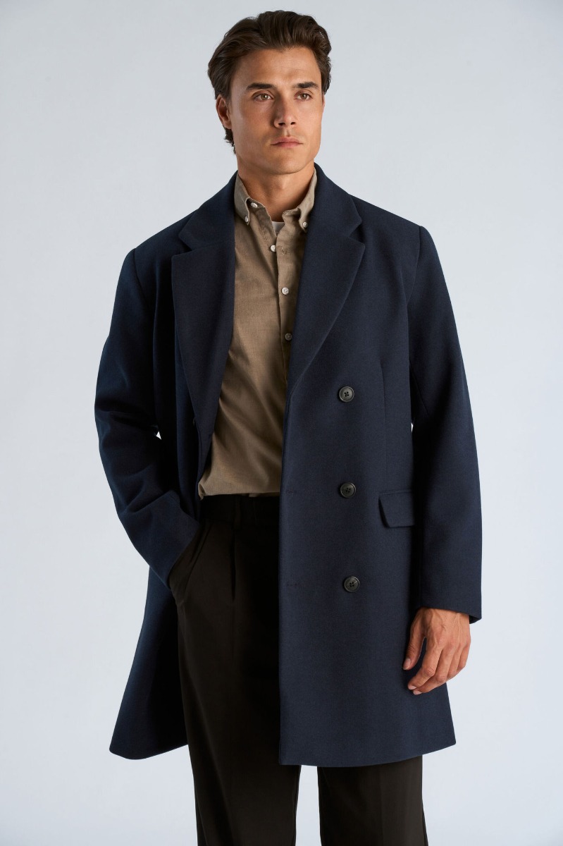 Lindbergh Dobbeltradet Frakke 30-303020b - Navy