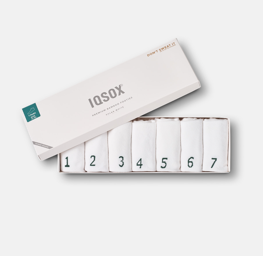 IQ sox - Iqsox 7-pack Bambus Ankel Strømper White - 7 Hvide